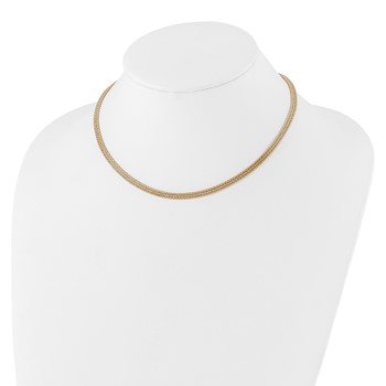 Leslie's 14K with Diamond-cut Accent and 2in. ext. Woven Necklace — alternate view