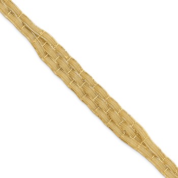 Leslie's 14K Diamond-cut Woven Bracelet
