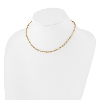 Leslie's 14K with Diamond-cut Accent and 2in. ext Twisted Woven Necklace — alternate view
