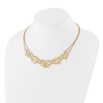 Leslie's 14K Polished and Satin Circles 17 inch with 2 inch extender Necklace — alternate view