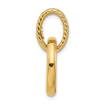 Leslie's 14K Polished and Textured Circle Pendant — alternate view