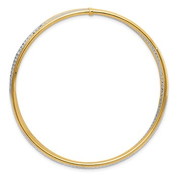 Leslie's 14K Two-tone Diamond-cut 7 Layer Slip on Bangle — alternate view