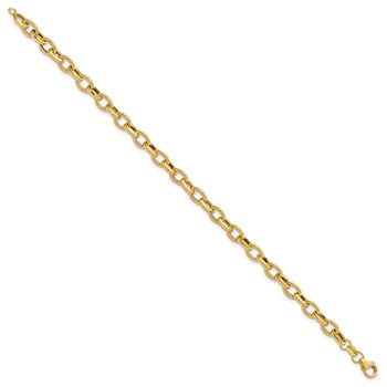 Leslie's 14K Polished and Textured Fancy Link Bracelet — alternate view