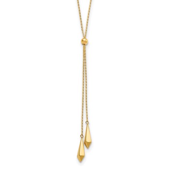 Leslie's 14K Polished Adjustable Y Drop Necklace