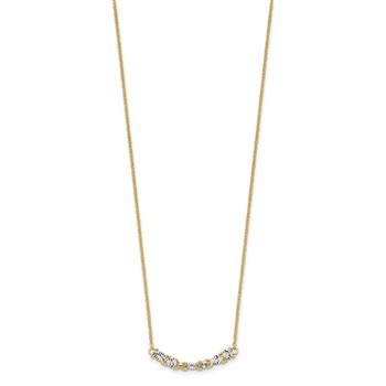 Leslie's 14K and White Rhodium Polished and Diamond-cut Bar Necklace — alternate view