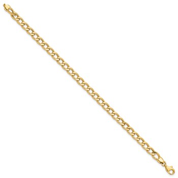 Leslie's 14K Polished and Textured Link Bracelet — alternate view