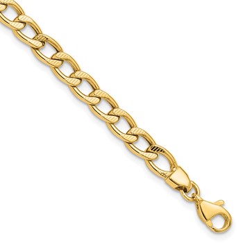 Leslie's 14K Polished and Textured Link Bracelet