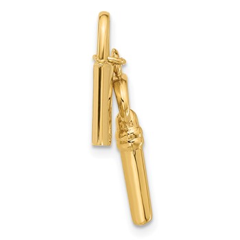 Leslie's 14K Polished Lock and Key Pendant — alternate view