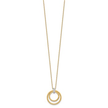 Leslie's 14K Two-tone Polished CZ Circles Necklace — alternate view