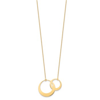 Leslie's 14K Polished Interlocked Circles Fancy 16 inch with 1in extender Necklace — alternate view