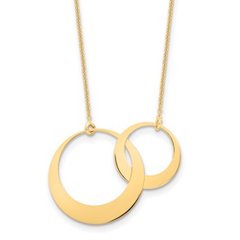 Leslie's 14K Polished Interlocked Circles Fancy 16 inch with 1in extender Necklace