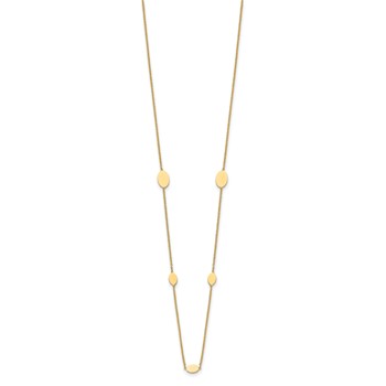 Leslie's 14K Polished Oval Discs Station with 1in ext. Necklace — alternate view