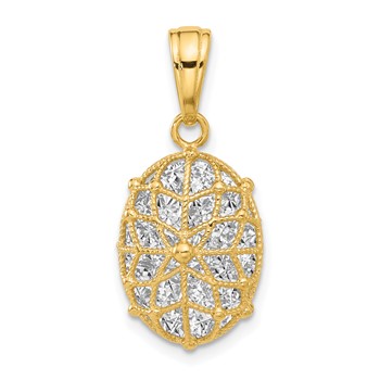 Leslie's 14K with White Rhodium Polished and Dia-cut Pendant