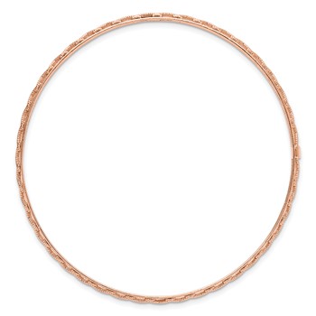 Leslie's 14K Rose Gold Polished and Textured Slip-on Bangle — alternate view