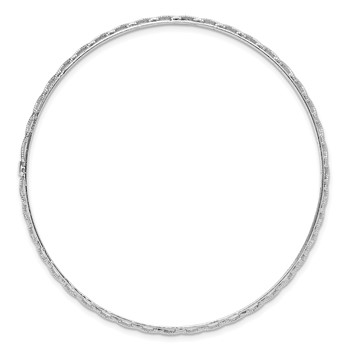 Leslie's 14K White Gold Polished and Textured Slip-on Bangle — alternate view
