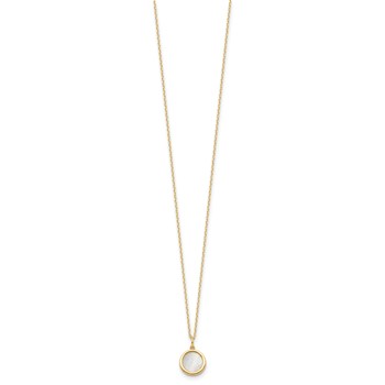 Leslie's 14K Polished Mother of Pearl Circle Necklace — alternate view