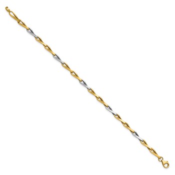 Leslie's 14K with White Rhodium Polished Fancy Twisted Link Bracelet — alternate view