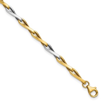 Leslie's 14K with White Rhodium Polished Fancy Twisted Link Bracelet