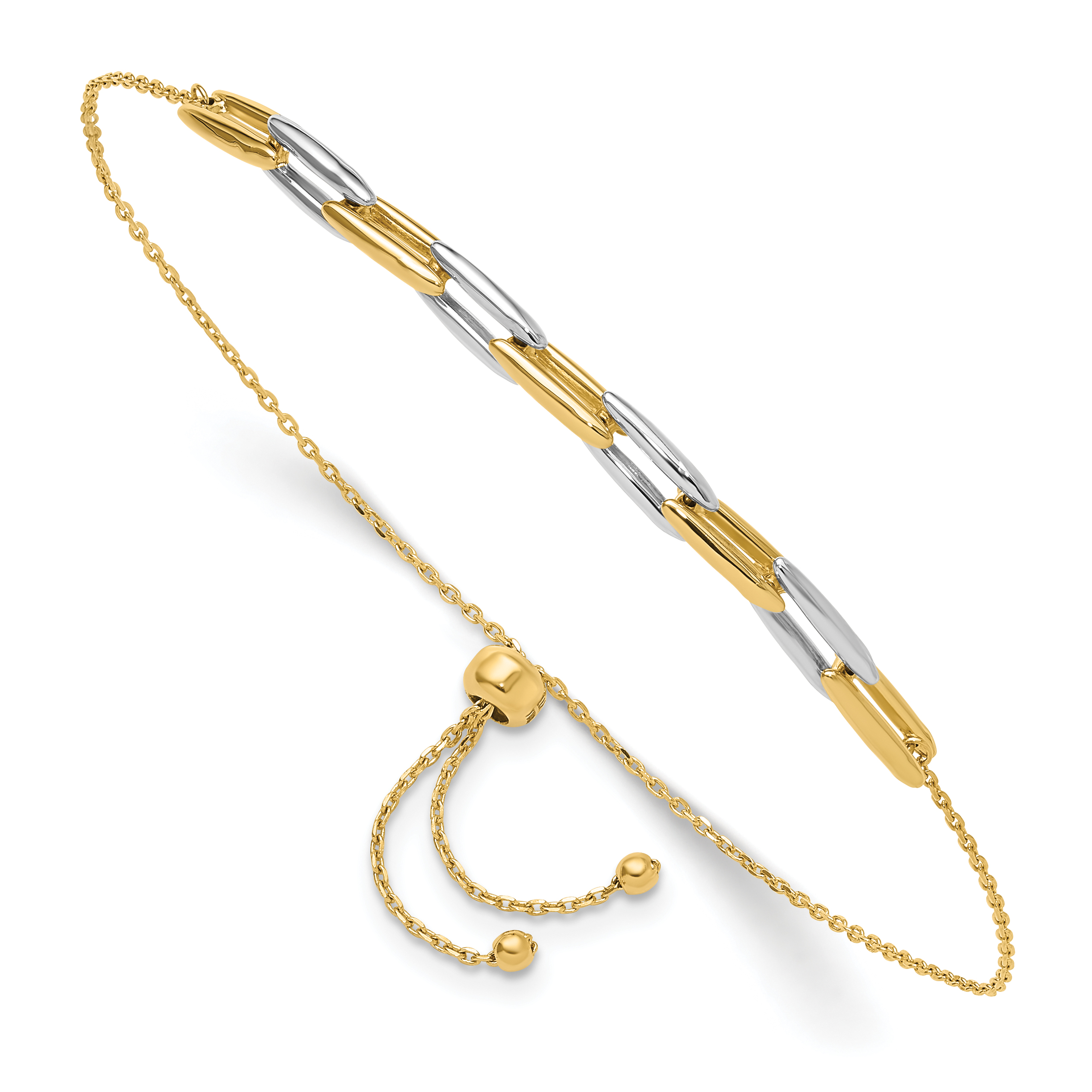 14K 5mm Hand Polished Fancy Link with Lobster Clasp Chain