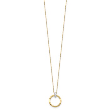 Leslie's 14K Two-tone Polished Circle Necklace — alternate view