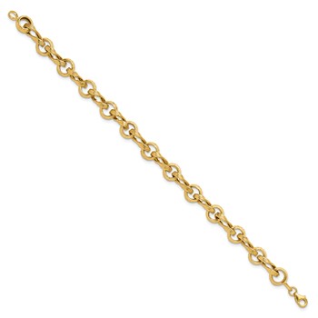 Leslie's 14K Polished and Textured Fancy Link Bracelet — alternate view