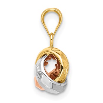 Leslie's 14K Tri-color Polished and Diamond-cut Love Knot Pendant — alternate view