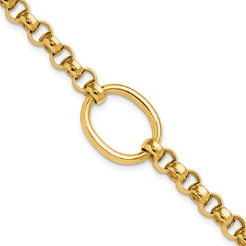 Leslie's 14K Polished Oval Fancy Link Bracelet
