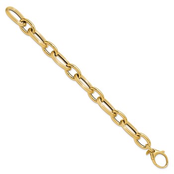 Leslie's 14K Polished Textured Hollow Fancy Link Bracelet — alternate view