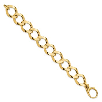 Leslie's 14K Polished Brushed  Hollow Fancy Link Bracelet — alternate view