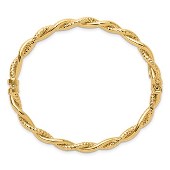Leslie's 14K Polished and Textured Twisted Hinged Bangle — alternate view