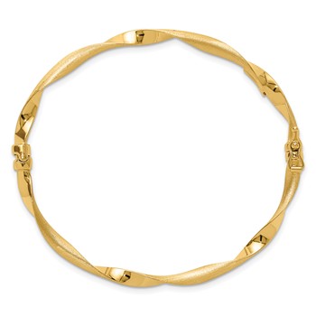Leslie's 14K Polished and Brushed Twisted Hinged Bangle — alternate view