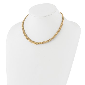 Leslie's 14K Polished Textured and Diamond-cut Beaded Necklace — alternate view