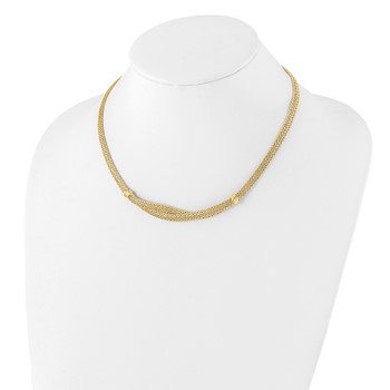 Leslie's 14K Polished and Textured Fancy Necklace — alternate view