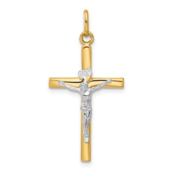 Leslie's 14K Two-tone Polished Crucifix Pendant