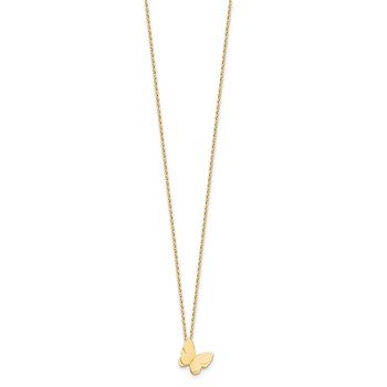 Leslie's 14K Polished Butterfly Charm with 2in ext. Necklace — alternate view