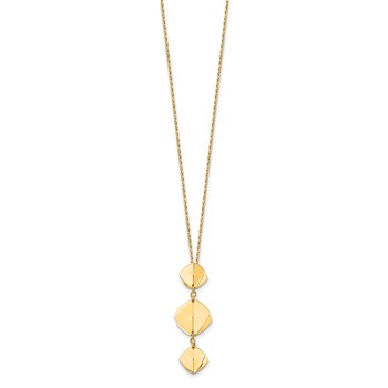 Leslie's 14K Polished Fancy Dangle Pendant Plus 2in ext. Necklace — alternate view