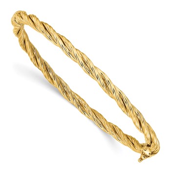 Leslie's 14K Polished Twisted Hinged Bangle