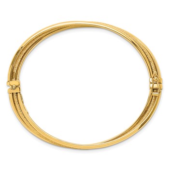 Leslie's 14K Polished and Textured Hinged Bangle — alternate view