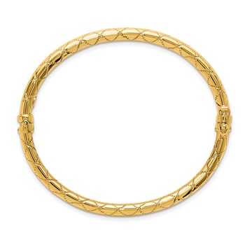 Leslie's 14K Polished and Textured Hinged Bangle — alternate view