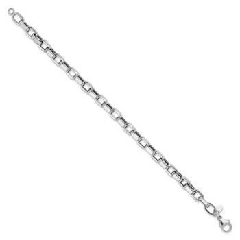 Leslie's 14KY w/White Rhodium Polished Fancy Link Bracelet — alternate view
