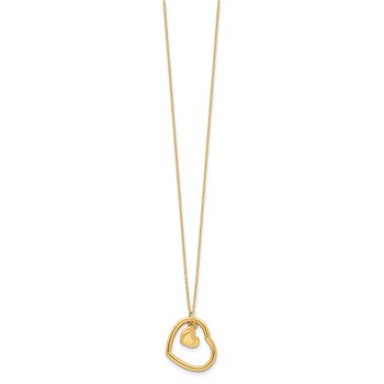 Leslie's 14K Polished Heart Pendant Necklace — alternate view