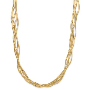 Leslie's 14K Polished and Diamond-cut Twisted 4-strand Mesh 17 inch Necklace — alternate view