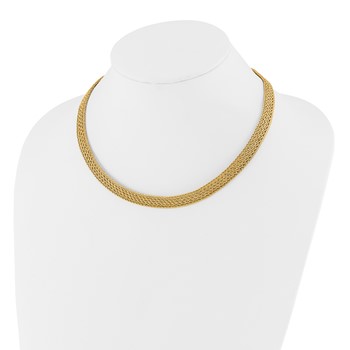 Leslie's 14K Polished and D/C Fancy Woven Necklace — alternate view