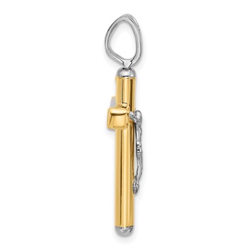 Leslie's 14K Two-tone Polished Crucifix Pendant — alternate view