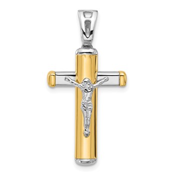 Leslie's 14K Two-tone Polished Crucifix Pendant