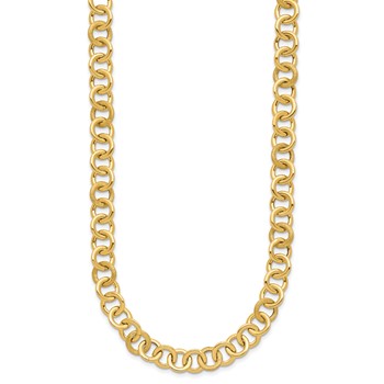 Leslie's 14K Polished and Satin Fancy Circle Link Necklace — alternate view
