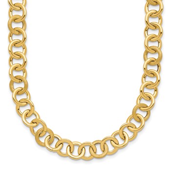 Leslie's 14K Polished and Satin Fancy Circle Link Necklace