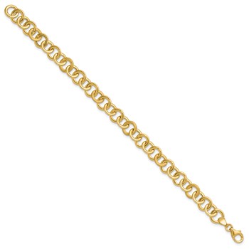 Leslie's 14K Polished and Satin Fancy Circle Link Bracelet — alternate view