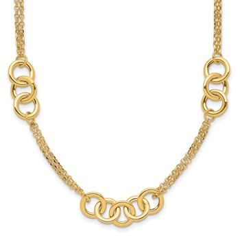 Leslie's 14K Polished 2-strand with Circles Necklace