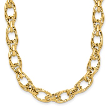 Leslie's 14K Polished Fancy Oval Link Necklace